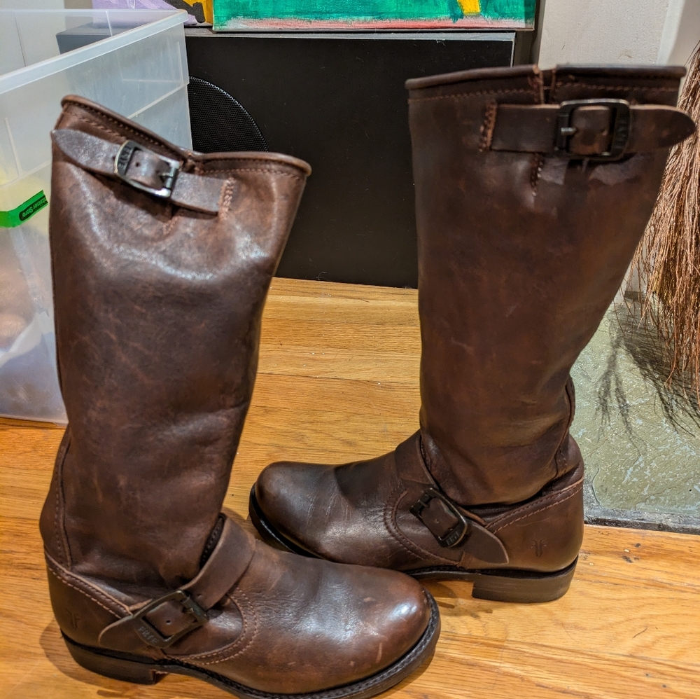 Frye Veronica Slouch Dark Brown Boots